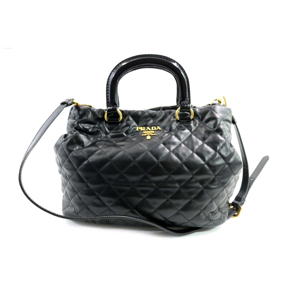 Prada Shopping Pelle Impunturata Nera