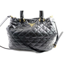 Prada Shopping Pelle Impunturata Nera
