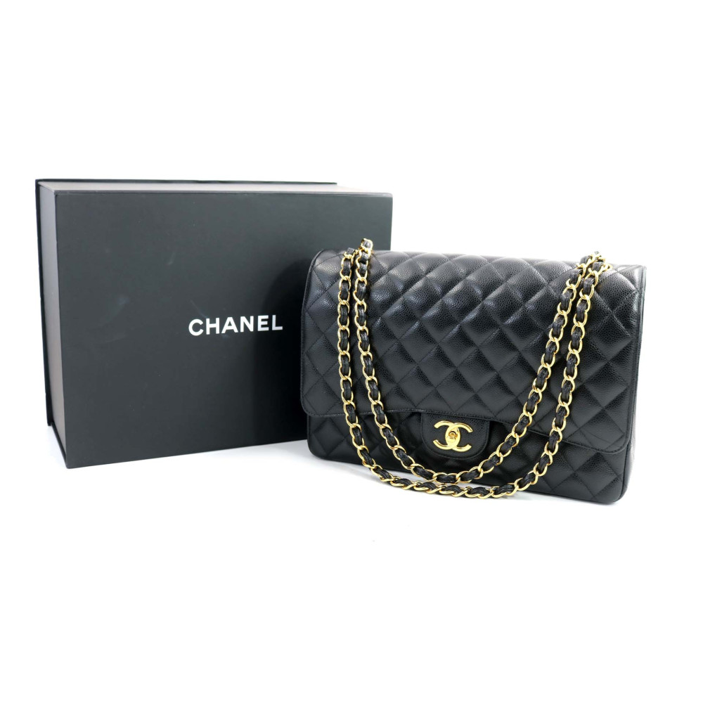 Chanel Classica Maxi Jumbo Pelle Caviar Nera