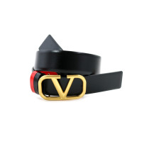 Valentino Cintura Pelle Nera e Rossa
