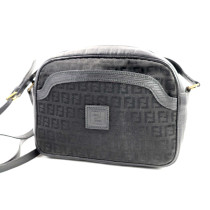 Fendi Tracolla Vintage Tela e Pelle Nera