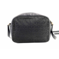 Fendi Tracolla Vintage Tela e Pelle Nera