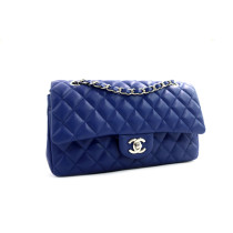 Chanel Classica Media Pelle Blu