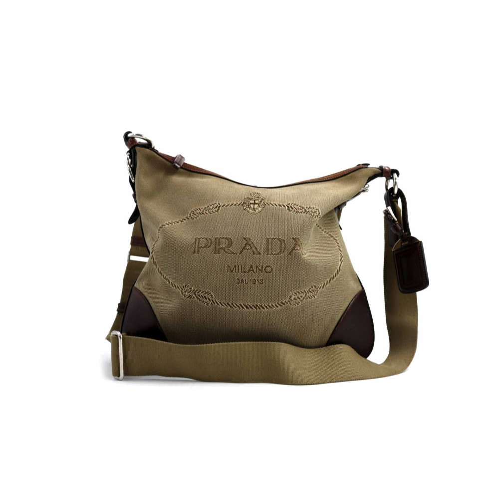 Prada Tracolla Vintage Tela Marrone