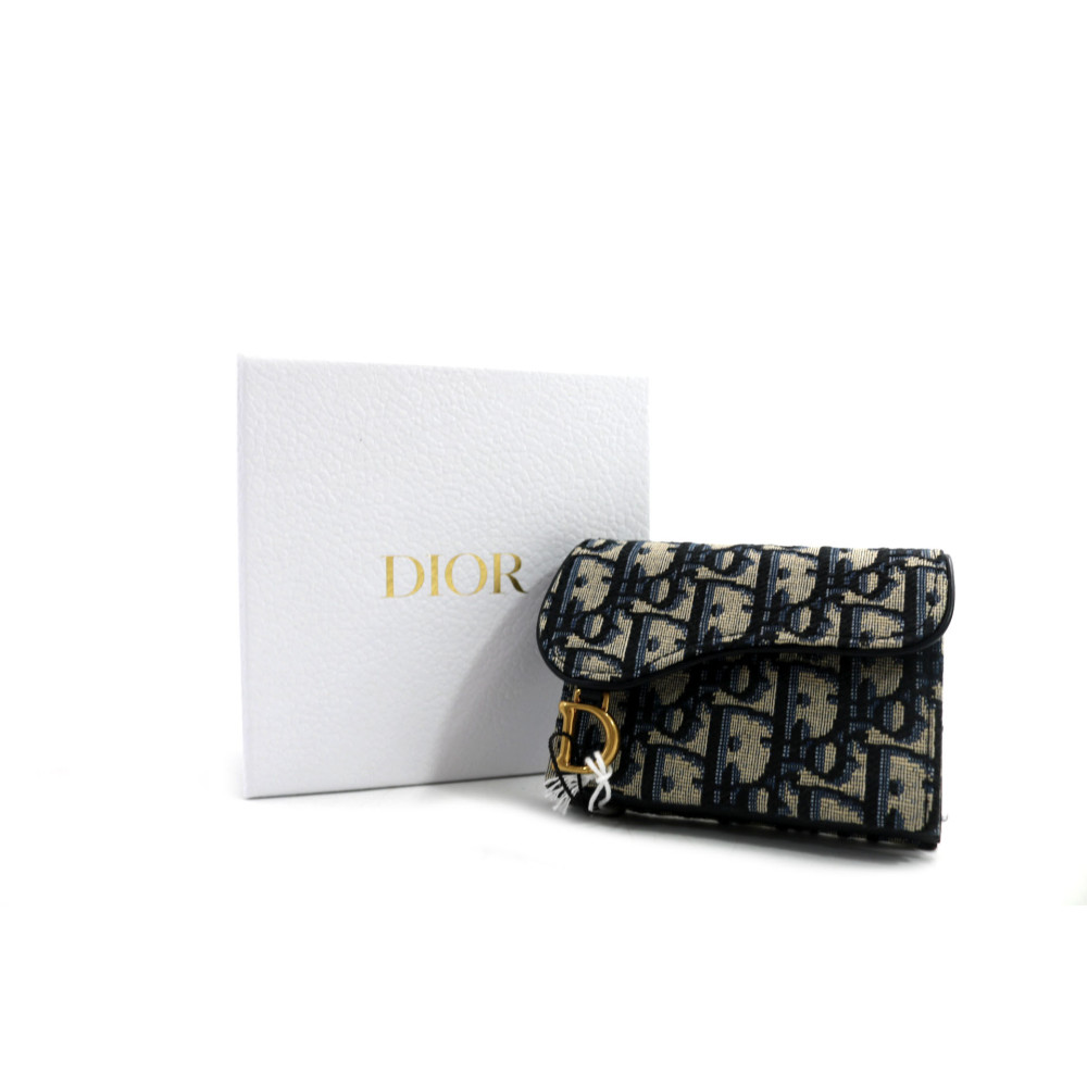 Dior Portafoglio Tela Blu
