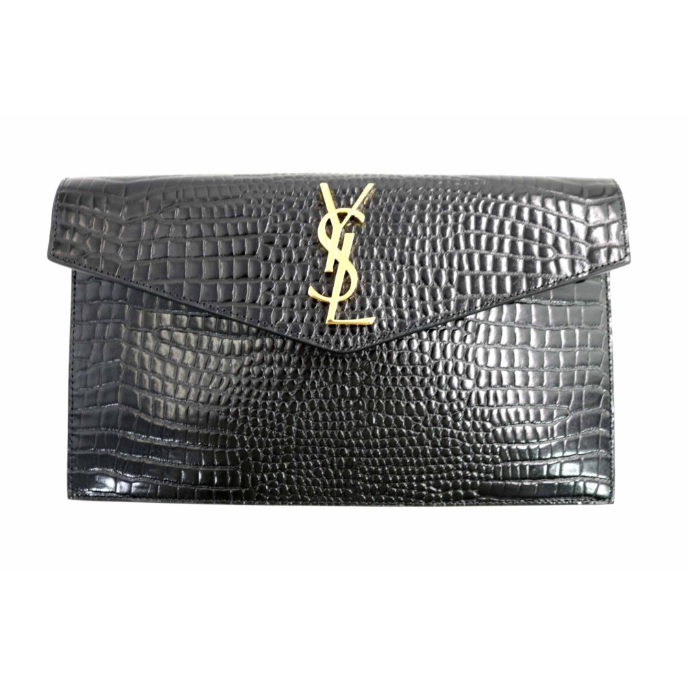 Saint Laurent Uptown Pelle Stampa Cocco Nera
