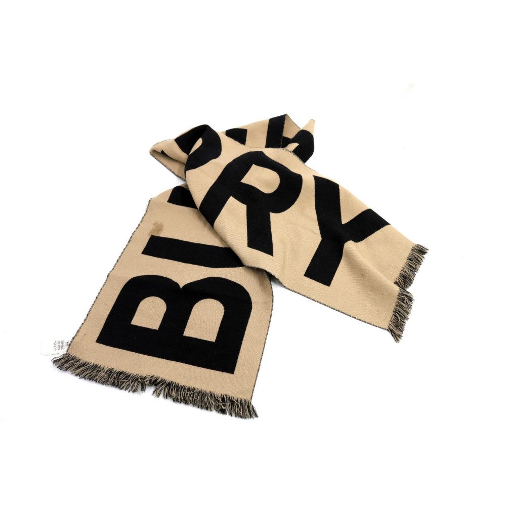 Burberry Sciarpa Lana Beige e Nera