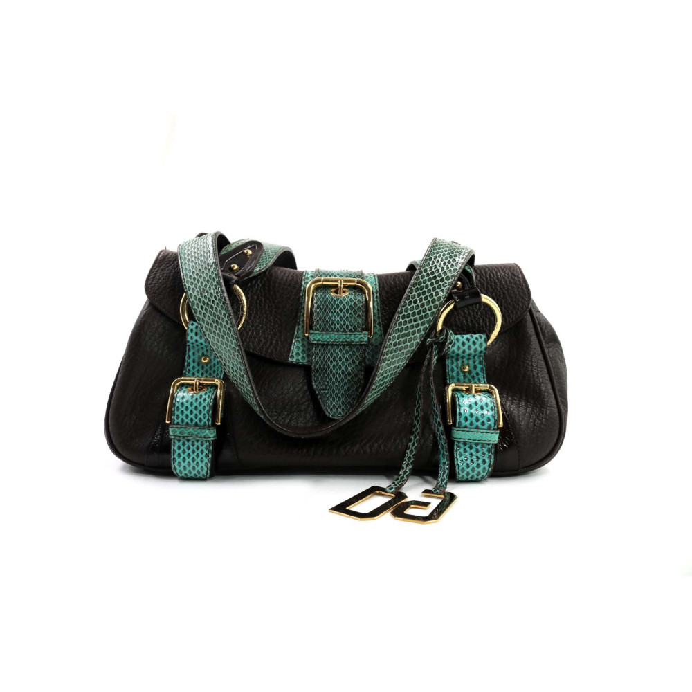 Dolce & Gabbana Snakeskin Pelle Marrone e Turchese
