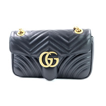 Gucci Borsa a Spalla GG Marmont Misura Piccola Pelle Nera