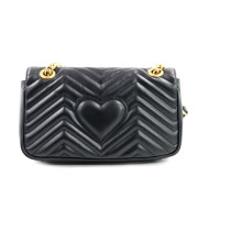 Gucci Borsa a Spalla GG Marmont Misura Piccola Pelle Nera
