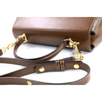 Gucci Horsebit 1955 Media Top Handle Bag GG Beige