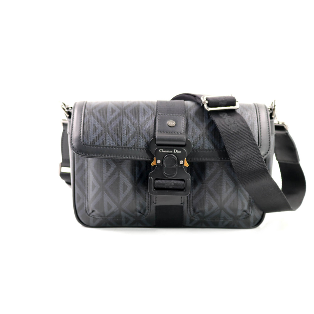 Dior Flap Messenger Pelle Nero Grigio