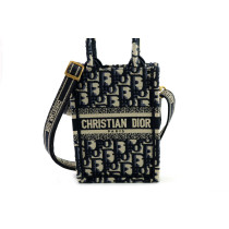 Dior Book Tote Mini Tela Oblique Blu