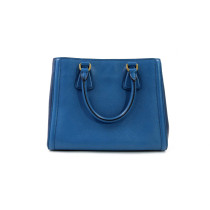 Prada Tote Bag Bicolor Pelle Blu e Navy