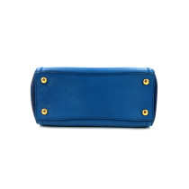 Prada Tote Bag Bicolor Pelle Blu e Navy