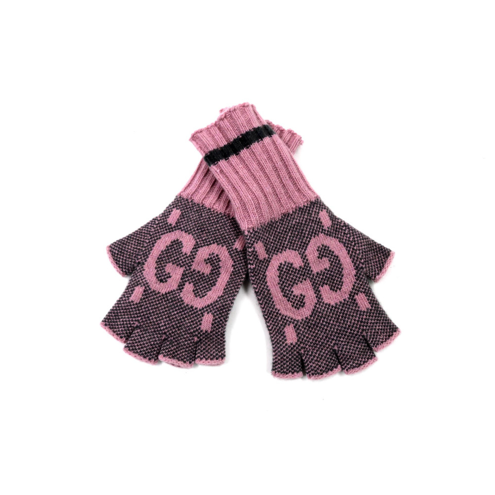 Gucci Guanti Cachemire Rosa e Grigio
