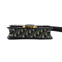 Dior Montaigne 30 Tela Oblique Blu