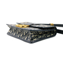 Dior Montaigne 30 Tela Oblique Blu