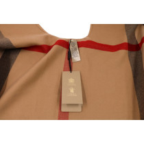 Burberry Mantella Lana Check Marrone