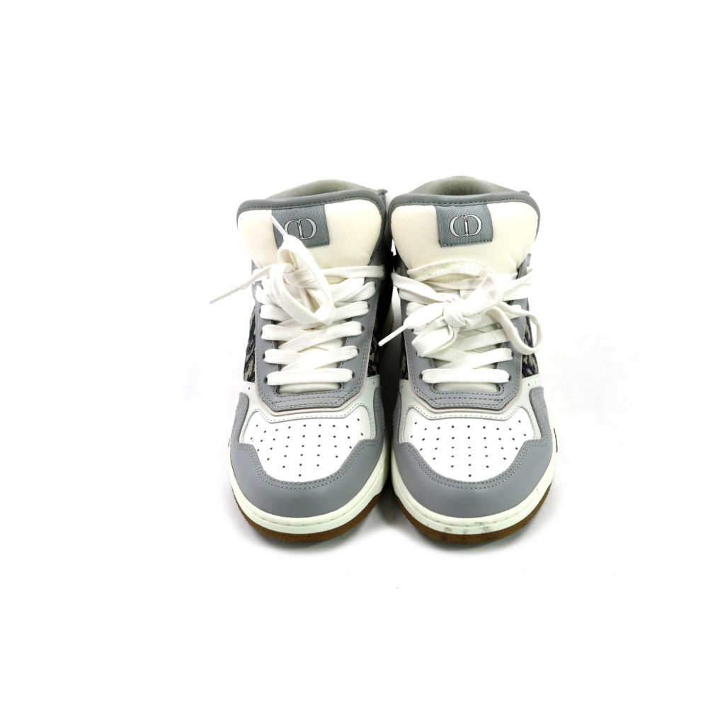 Dior Sneakers High-Top B27 Pelle Grigio Blu
