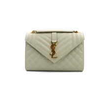 Saint Laurent Envelope Media Pelle Bianca