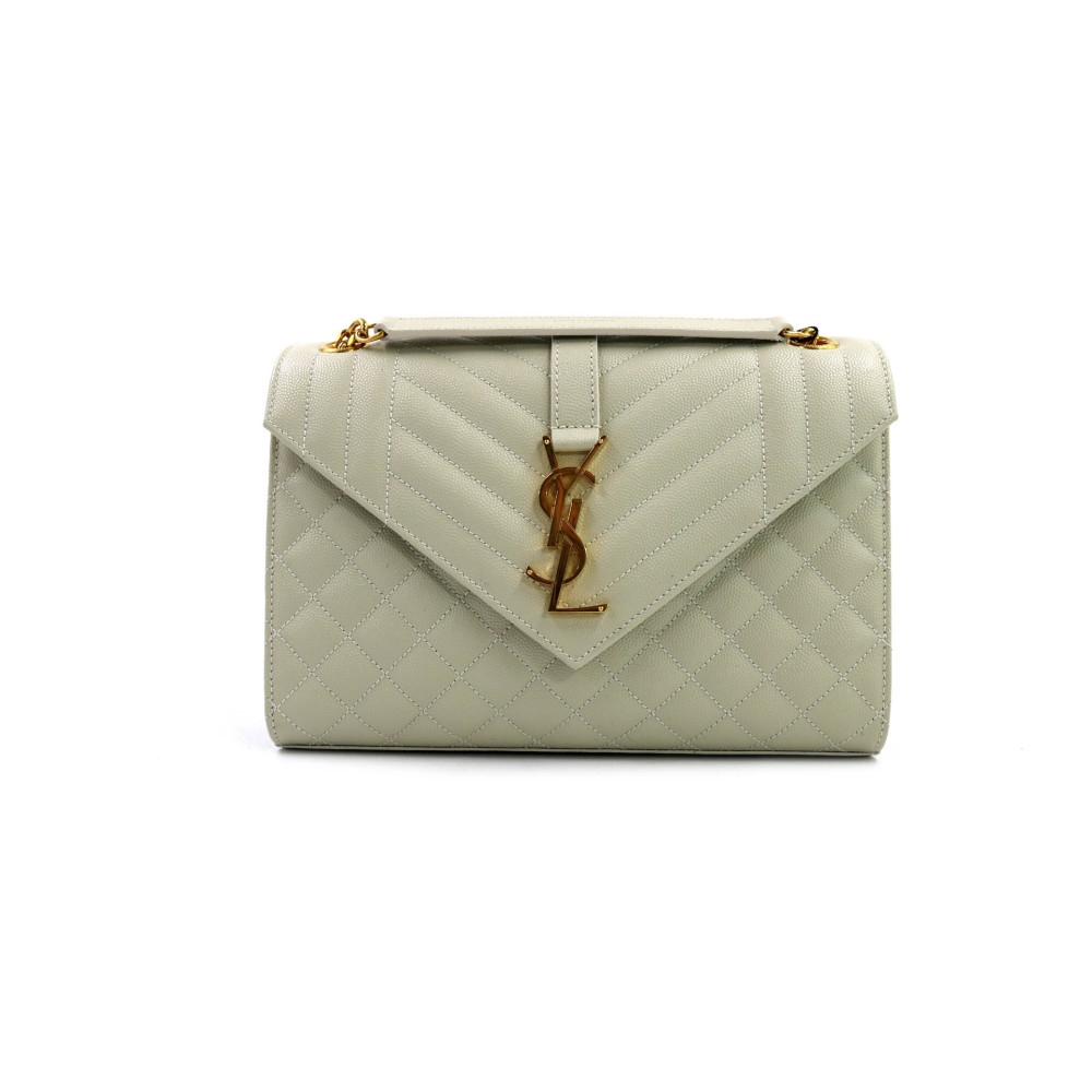 Saint Laurent Envelope Media Pelle Bianca