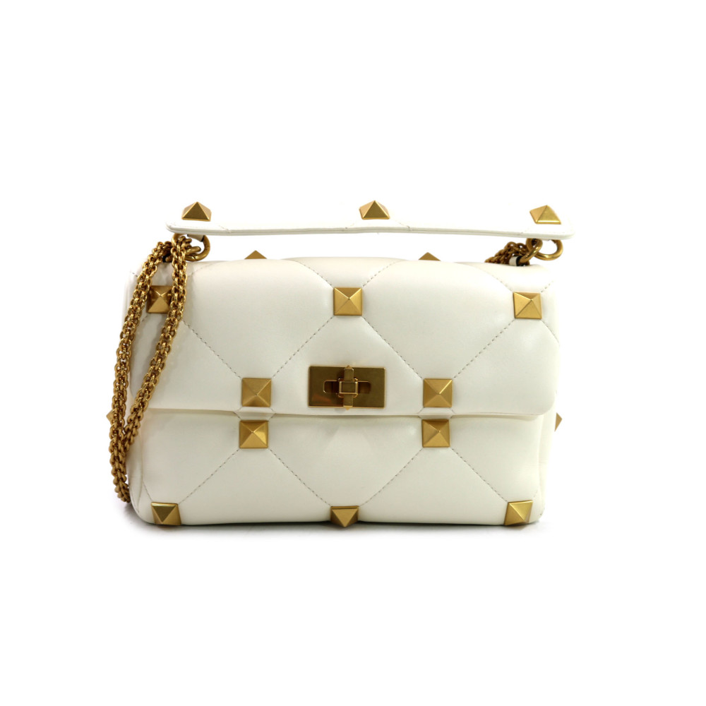 Valentino Roman Stud Pelle Bianca