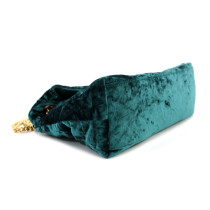 Saint Laurent Puffer Velluto Verde Petrolio