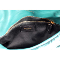 Saint Laurent Puffer Velluto Verde Petrolio