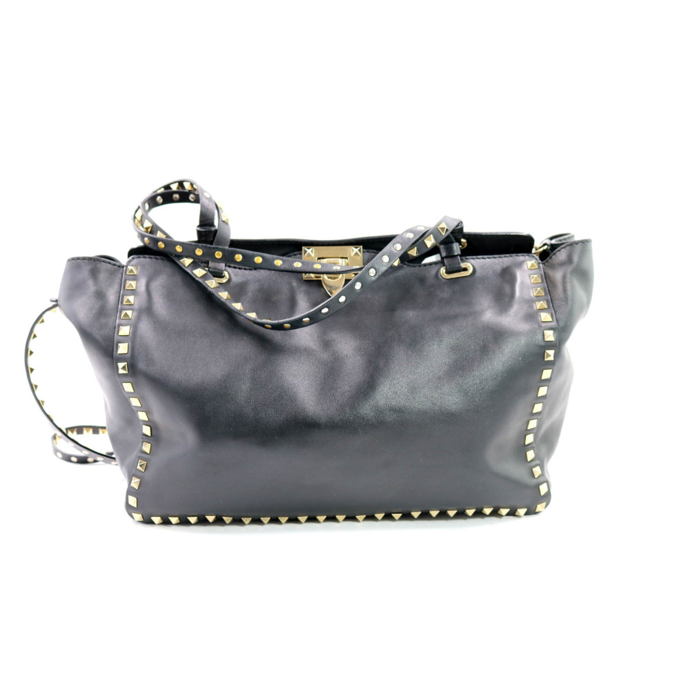 Valentino Shopping Rockstud Pelle Nera