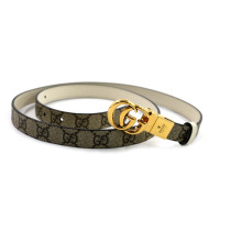 Gucci Cintura Marmont Reversibile GG Beige e Pelle Bianca