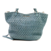 Miu Miu Shopping Matelasse Pelle Azzurra