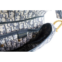 Dior Saddle Toile Bleue