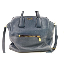 Miu Miu Shopping Pelle Blue Avio