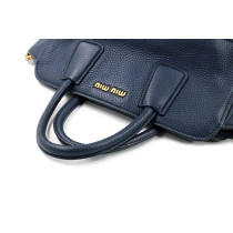 Miu Miu Shopping Pelle Blue Avio