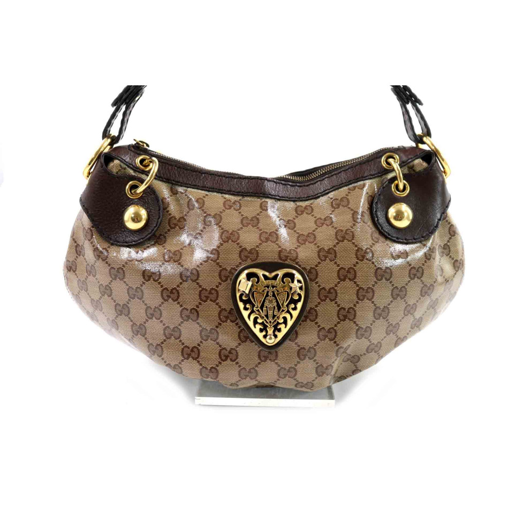 Gucci Hysteria Shoulder Bag GG Crystal Beige