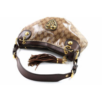 Gucci Hysteria Shoulder Bag GG Crystal Beige