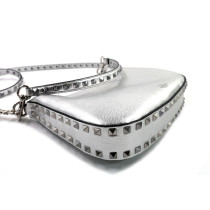 Valentino Rockstud Mini Pelle di Vitello Argento