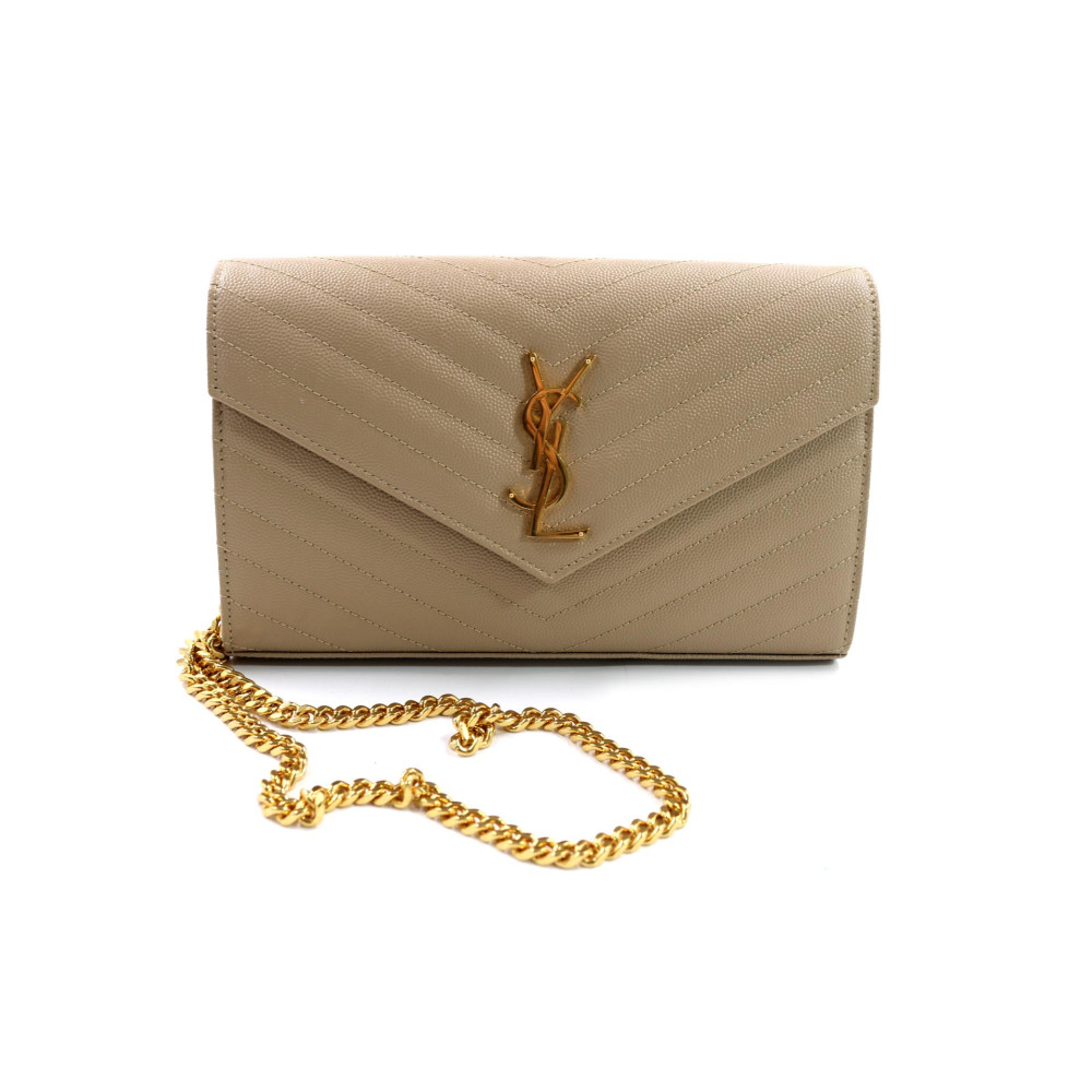 Saint Laurent Pochette Cassandre Pelle Beige