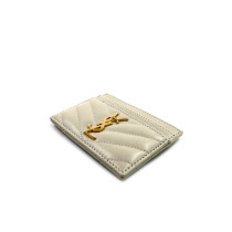 Saint Laurent Portacarte Cassandre Pelle Bianca