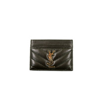 Saint Laurent Portacarte Pelle Verde