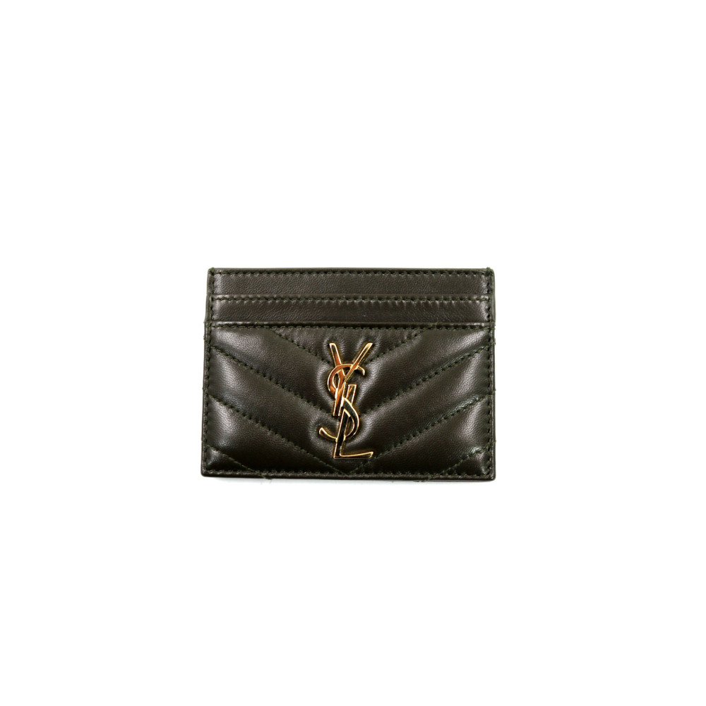 Saint Laurent Portacarte Pelle Verde