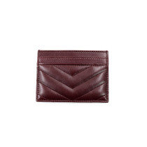 Saint Laurent Portacarte Pelle Bordeaux