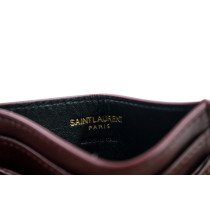 Saint Laurent Portacarte Pelle Bordeaux