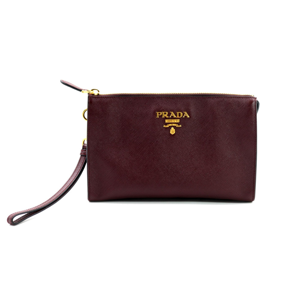 Prada Pochette Accessoire Pelle Bordeaux