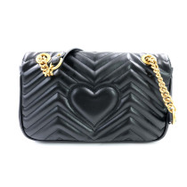 Gucci Borsa a Spalla GG Marmont Misura Media Pelle Nera