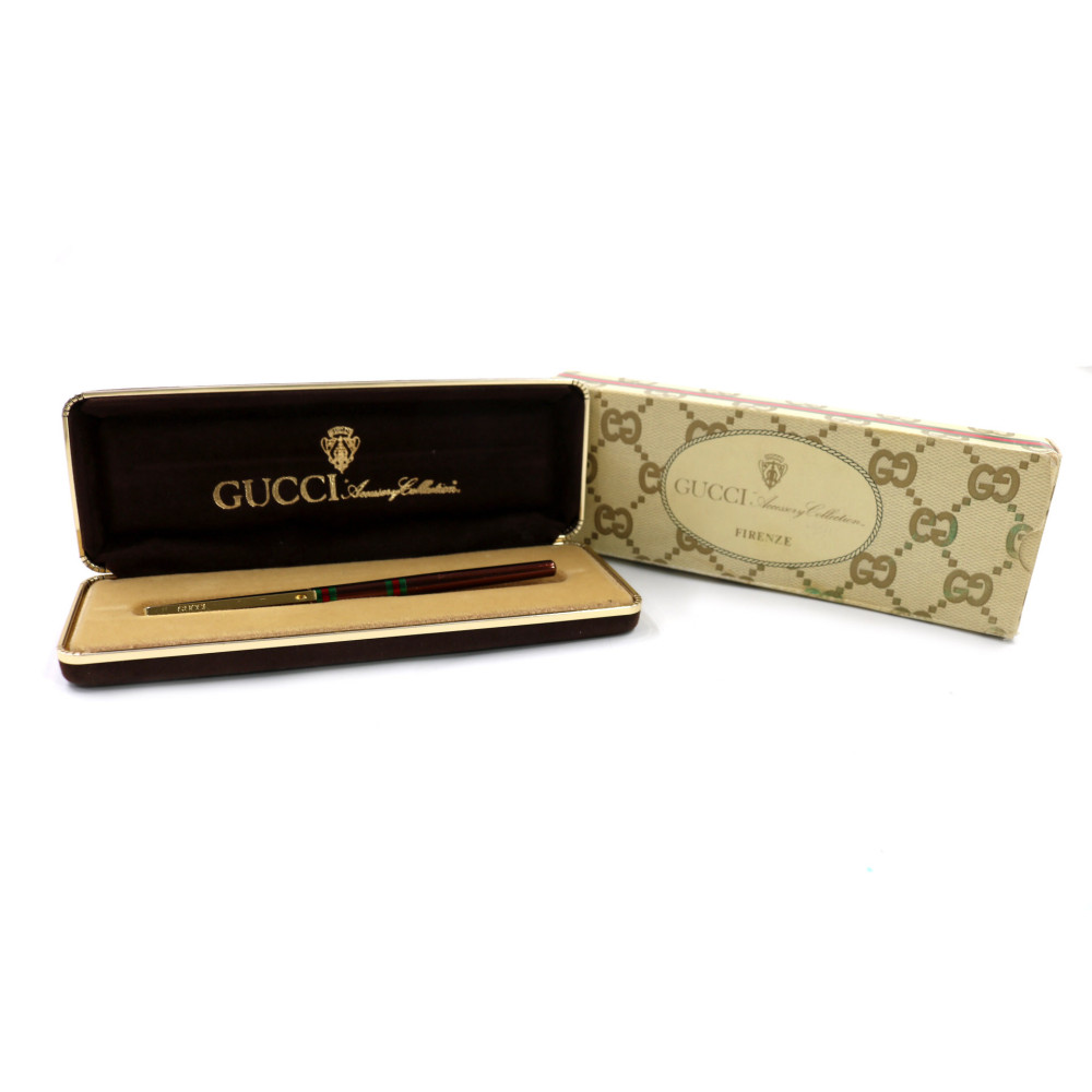 Gucci Penna A Sfera Metallo Marrone