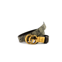 Gucci Cintura Reversibile GG Beige e Pelle Nera