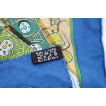 Hermes Foulard Seta Verde e Giallo