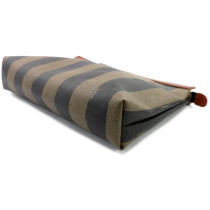 Fendi Pochette Tela e Pelle Marrone